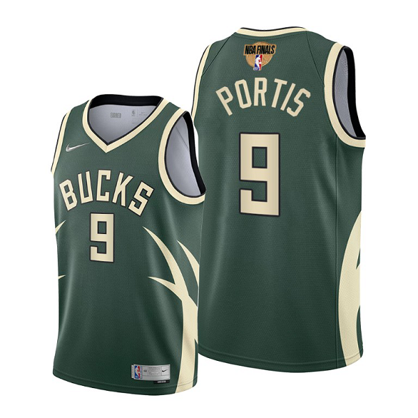 Men's Nike Milwaukee Bucks #9 Bobby Portis Green 2021 NBA Playoffs Jersey