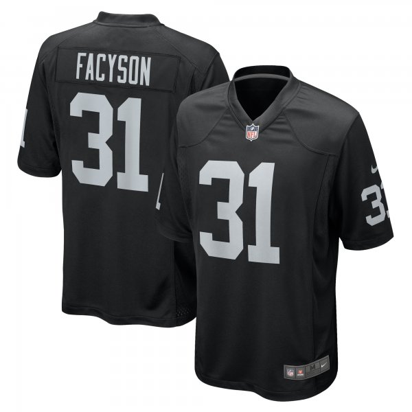 Men's Las Vegas Raiders Brandon Facyson Nike  Black Team Game Jersey