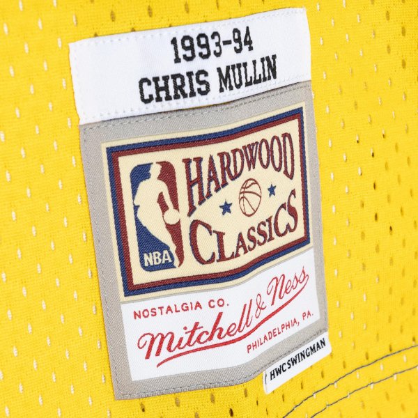 Men's Golden State Warriors Chris Mullin Mitchell & Ness Royal/Gold Hardwood Classics 1993/94 Split Swingman Jersey