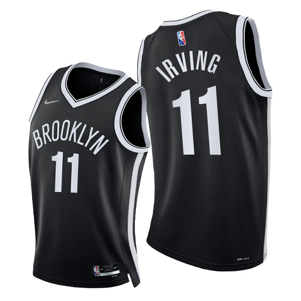 Men's Brooklyn Nets #11 Kyrie Irving 2021-22 Diamond 75th Season Black Icon Edition NBA Jersey