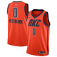 Men's Nike Oklahoma City Thunder #0 Russell Westbrook Orange Swingman Earned Edition NBA Jersey