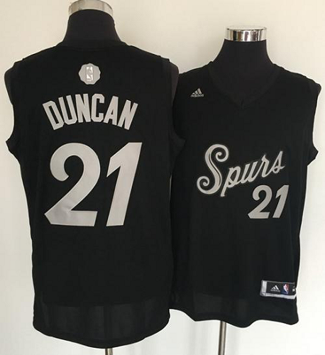 Men's San Antonio Spurs #21 Tim Duncan Black 2016-2017 Christmas Day Stitched NBA Jersey