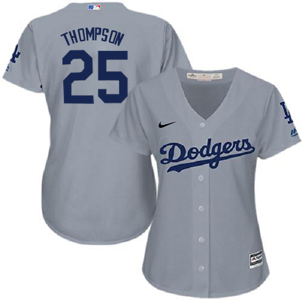 Women's Los Angeles Dodgers #25 Trayce Thompson MLB Jersey - Gray