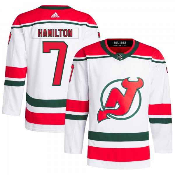 Men's New Jersey Devils Dougie Hamilton adidas White  Primegreen Player Jersey