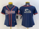 Women's Denver Broncos Blank Dark Blue Stitched Baseball Cool Base Jersey