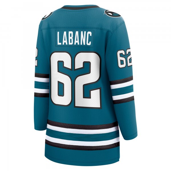 Women's San Jose Sharks Kevin Labanc Fanatics Teal Home Breakaway Player Jersey