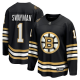 Men's Boston Bruins #1 Jeremy Swayman 100th Anniversary Home Breakaway Black Jersey