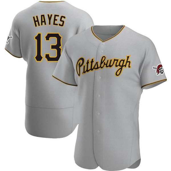 Youth Pittsburgh Pirates #13 Ke'Bryan Hayes Road Gray MLB Jersey