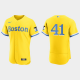 Men's Boston Red Sox #41 Chris Sale Gold Light Blue 2021 MLB City Connect Flex Base Jersey