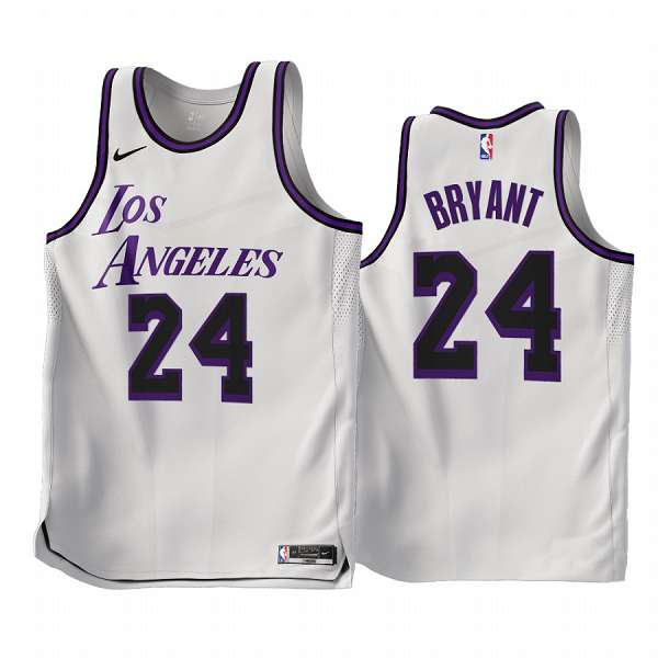 Men's NBA Los Angeles Lakers Kobe Bryant 2022-23 City Edition White #24 Jersey