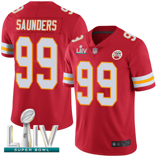 Kansas City Chiefs #99 Khalen Saunders Red Team Color Super Bowl LIV Bound Men's Stitched NFL Vapor Untouchable Limited Jersey