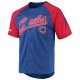 Men's Chicago Cubs Stitches Royal Button-Down Raglan Replica Jersey