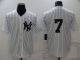 Men's Nike New York Yankees #7 Mickey Mantle White Strip Throwback Cool Base MLB Stitched Jersey