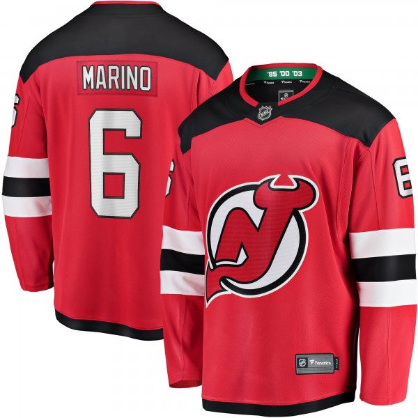 Men's New Jersey Devils John Marino Fanatics Red Home Breakaway Player Jersey