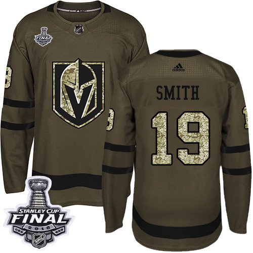 Adidas Golden Vegas Golden Knights #19 Reilly Smith Green Salute to Service 2018 Stanley Cup Final Stitched NHL Jersey