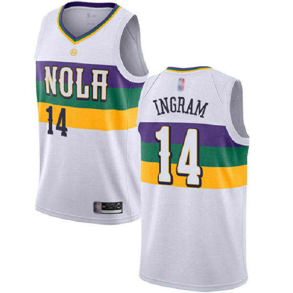 Swingman Men's Brandon Ingram White Jersey #14 Basketball New Orleans Pelicans City Edition