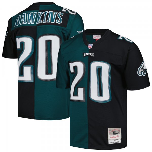 Men's Philadelphia Eagles Brian Dawkins Mitchell & Ness Midnight Green/Black 2004 Split Legacy Replica Jersey