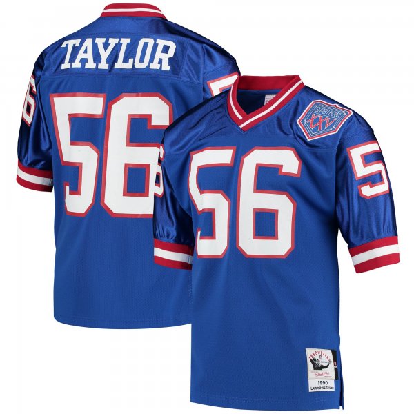 Men's New York Giants 1990 Lawrence Taylor Mitchell & Ness Royal Throwback Retired Player Jersey