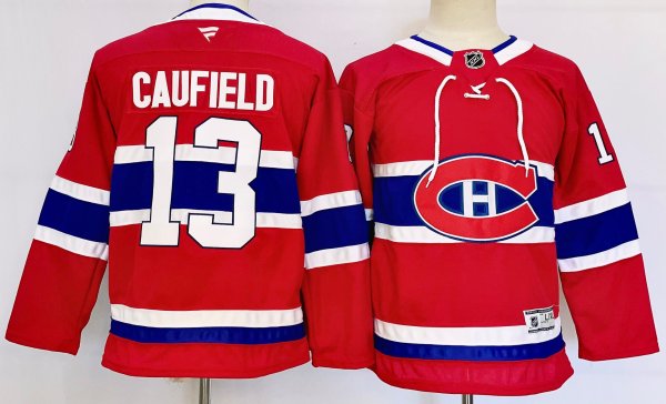 Youth #13 Cole Caufield Montreal canadiens Red City Edition Jersey