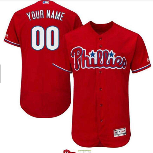 Philadelphia Phillies Custom Men's Customized Cool Base MLB Jersey