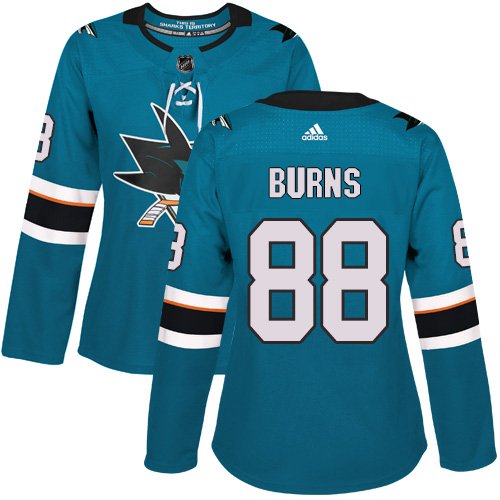 Adidas San Jose Sharks #88 Brent Burns Teal Home Women's Stitched NHL Jersey