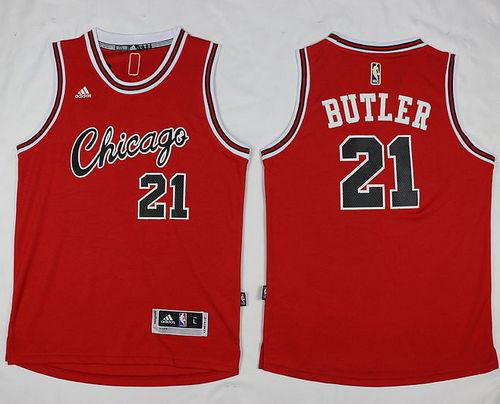 Men's Chicago Bulls #21 Jimmy Butler Red Hardwood Classics Performance Stitched NBA Jersey