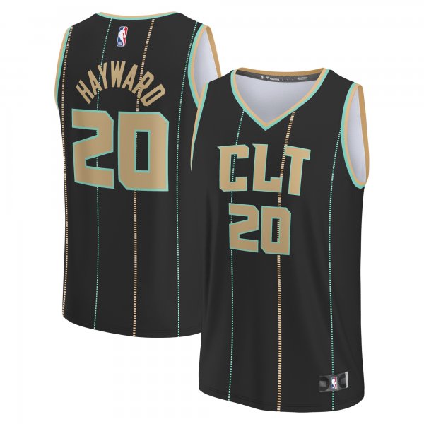 Youth Charlotte Hornets Gordon Hayward Fanatics Black Fastbreak Jersey - City Edition