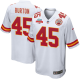 Michael Burton #45 Kansas City Chiefs Super Bowl LVII Champions 3 Stars Men's Game White NFL Jersey