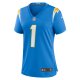 Women's Los Angeles Chargers Number 1 Mom Nike Powder Blue Game Jersey