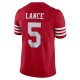 Men's San Francisco 49ers Trey Lance Nike Scarlet Vapor Limited Jersey