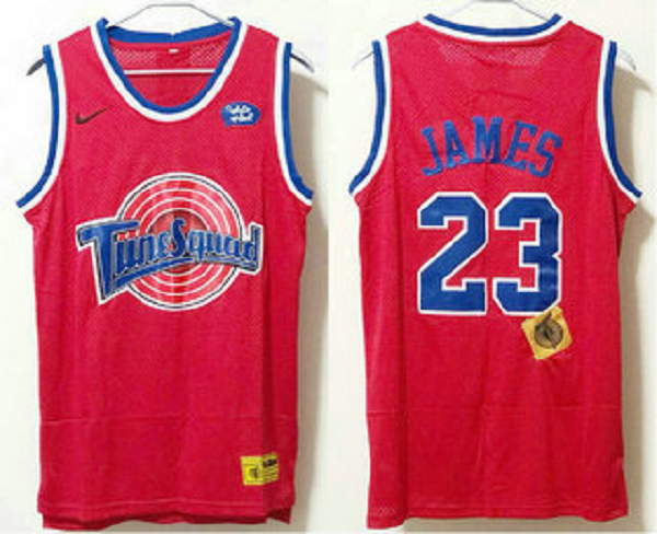 Men's The Movie Space Jam #23 LeBron James Red Soul Swingman Basketball Jersey