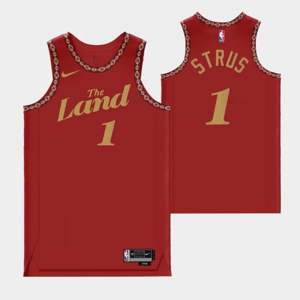 2023-24 City Edition Cleveland Cavaliers #1 Max Strus Red Swingman Jersey