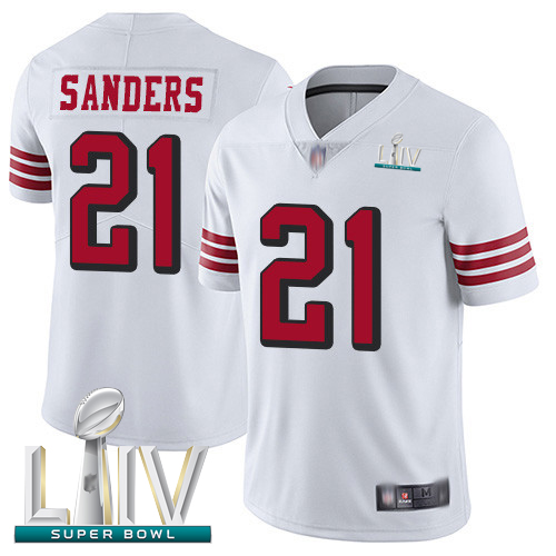 San Francisco 49ers #21 Deion Sanders White Rush Super Bowl LIV Bound Men's Stitched NFL Vapor Untouchable Limited Jersey