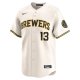 Men's Milwaukee Brewers Eric Haase Nike Cream Home Limited Player Jersey