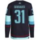 Men's Seattle Kraken Philipp Grubauer adidas Navy Home Primegreen Player Jersey