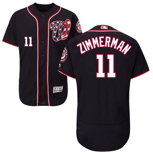 Washington Nationals #11 Ryan Zimmerman Navy Blue Flexbase Collection Stitched MLB Jersey