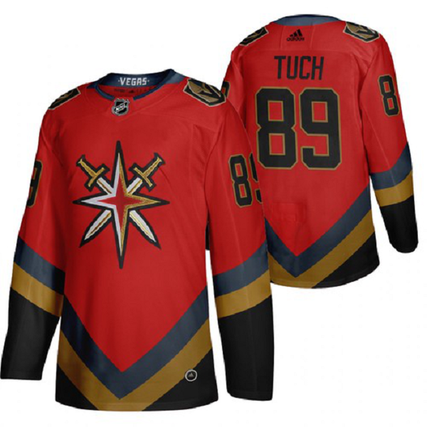 Men's Vegas Golden Knights Alex Tuch Red 2021 Reverse Retro Jersey