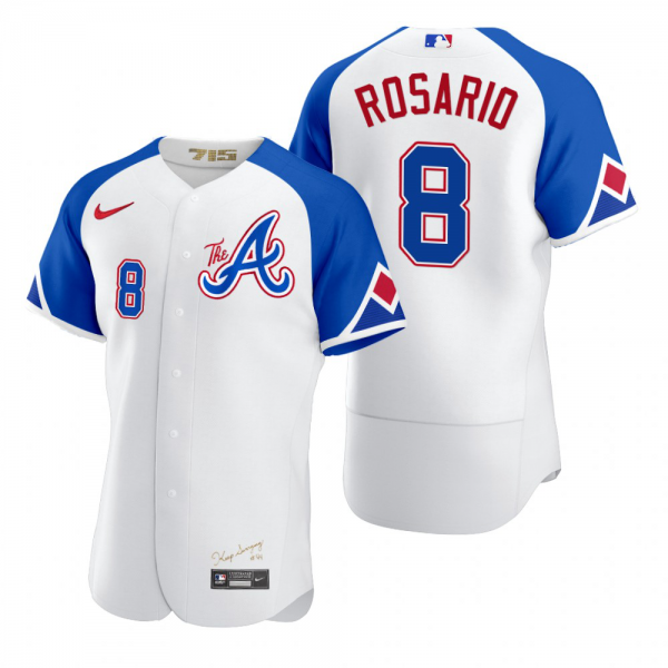 Men's Atlanta Braves #8 Eddie Rosario White 2023 City Connect Flex Base Jersey