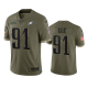 Philadelphia Eagles Fletcher Cox Olive 2022 Salute To Service Limited Jersey #91