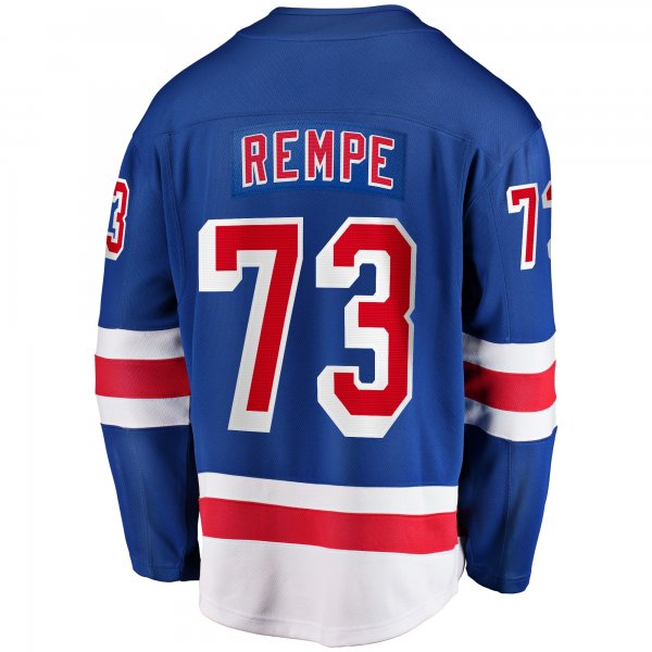 Men's New York Rangers Matt Rempe Fanatics Blue Home Breakaway Jersey