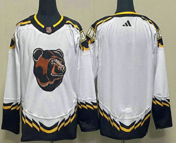 Men's Boston Bruins Blank White 2022 Reverse Retro NHL Jersey