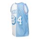 Men's Los Angeles Lakers Shaquille O'Neal Mitchell & Ness Powder Blue/White Hardwood Classics 1996/97 Split Swingman Jersey