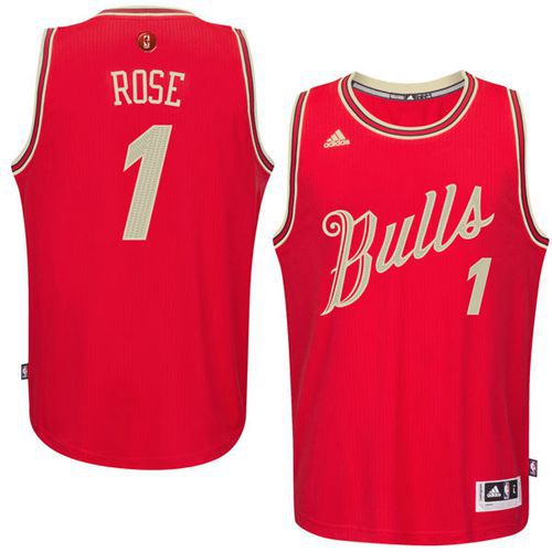 Men's Chicago Bulls #1 Derrick Rose Red 2015-2016 Christmas Day Stitched NBA Jersey