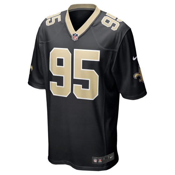 Men's New Orleans Saints Albert Huggins Nike Black Player Game Jersey