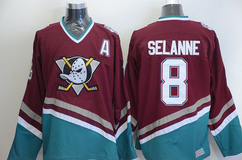 Anaheim Ducks #8 Teemu Selanne Red CCM Throwback Stitched NHL Jersey