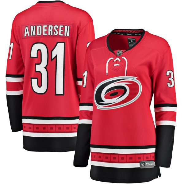 Women's Carolina Hurricanes Frederik Andersen Fanatics Red Alternate Breakaway Player Jersey