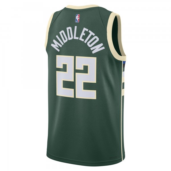 Unisex Milwaukee Bucks Khris Middleton Nike Hunter Green Swingman Jersey - Icon Edition