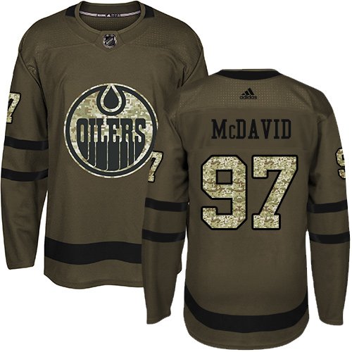 Adidas Edmonton Oilers #97 Connor McDavid Green Salute to Service Stitched NHL Jersey