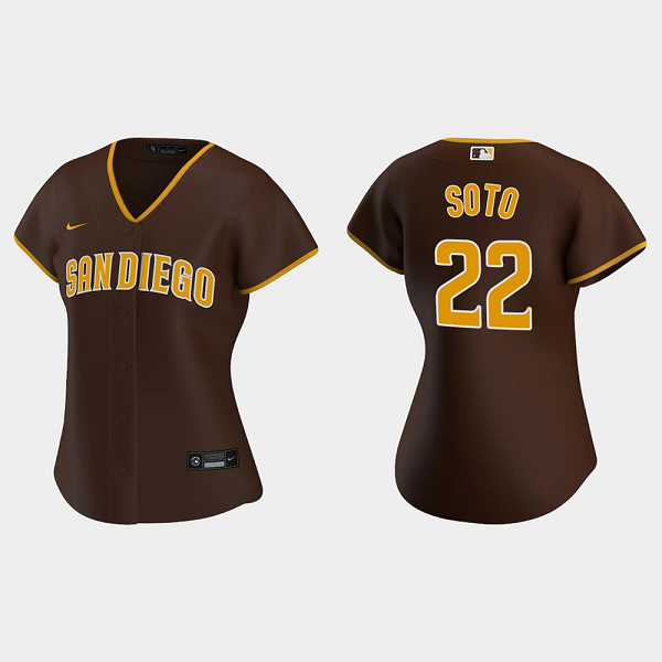 Women's San Diego Padres #22 Juan Soto MLB Jersey - Brown