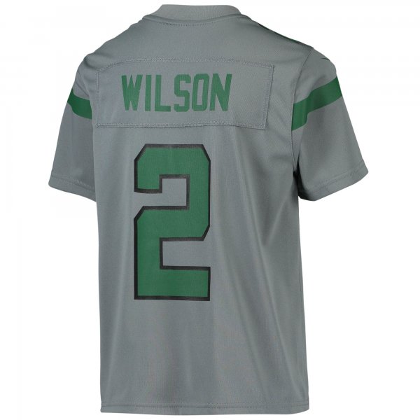 Youth New York Jets Zach Wilson Nike Gray Inverted Team Game Jersey